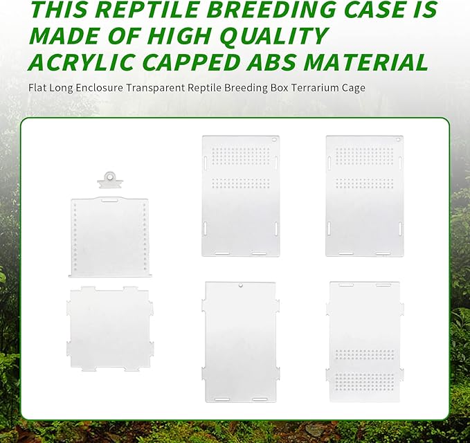 Acrylic Reptile Terrarium 4.7''x4.7''x7.8'' Micro Transparent Habitat Tarantulas Cage Jumping Spider Enclosure for Small Reptile Insect Office Home