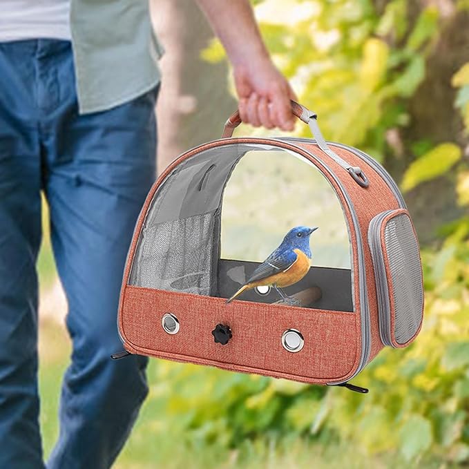 Lightweight Bird Carrier - Bird Backpack Carrier | Small Pet Parrot Bag, Portable Cage, Removable Backpack Travel Cagge for Rabbits Parrots Small Pets Hamsters