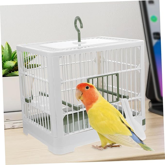 HANABASS Foldable Bird Travel Carrier Cage with Stand Lightweight Portable Parrot Cage for Small Birds for Parakeets and Cockatiels Breathable Design for Travel