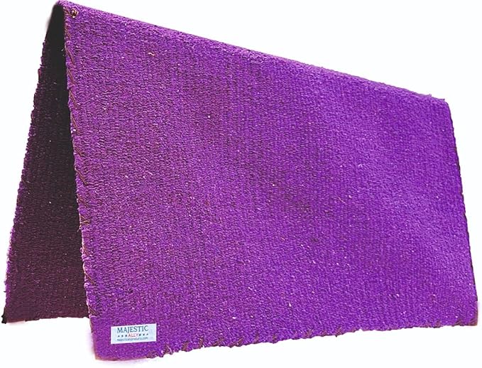 Majestic Ally Solid Color 34"x 36" Traditional Acrylic Saddle Blanket with Hemline Edges-3.7 lbs (Purple)