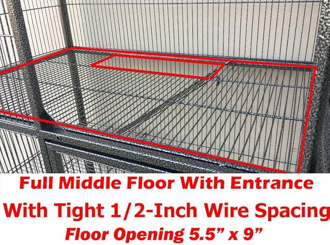 X-Large 31"x18.5"x53.5"H Deluxe Double Unit 4-Tiers Tight 1/2-Inch Bar Spacing Large Front Doors Water Bottle Food Bowl Feisty Ferret Hammock Squirrel Chinchilla Rat Small Animal Critter Rolling Cage