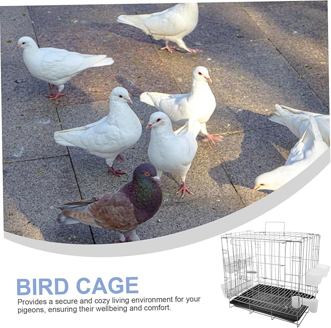 POPETPOP Parrot Portable Breeding Cage Removable Tray and Feeder for Pigeons Canaries Cockatiels and Lovebirds Easy to Clean and Transport