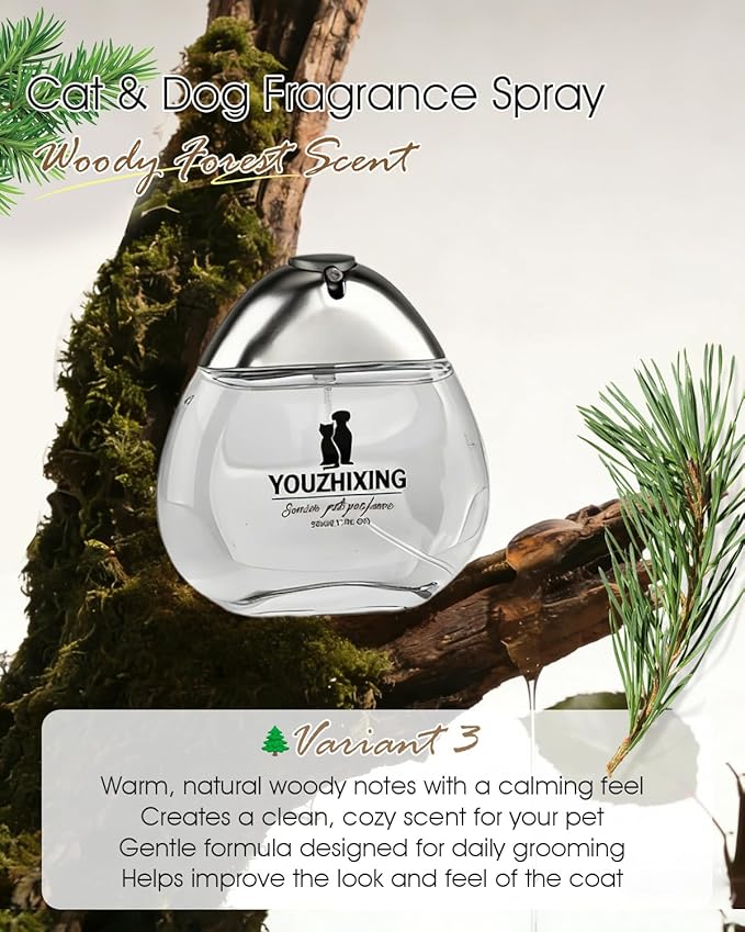 Professional Dog Perfume & Pet Cologne - Woody Forest Scent - Safe if Licked, Long Lasting Water-Based Deodorizer for Dogs & Cats - 1.7oz Glass Bottle with Gift Box