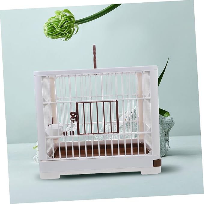 Foldable Parrot Travel Cage with Bird Stand Portable Carrier for Small Birds Easy to Clean Lightweight Design for Finches Parakeets and Budgies
