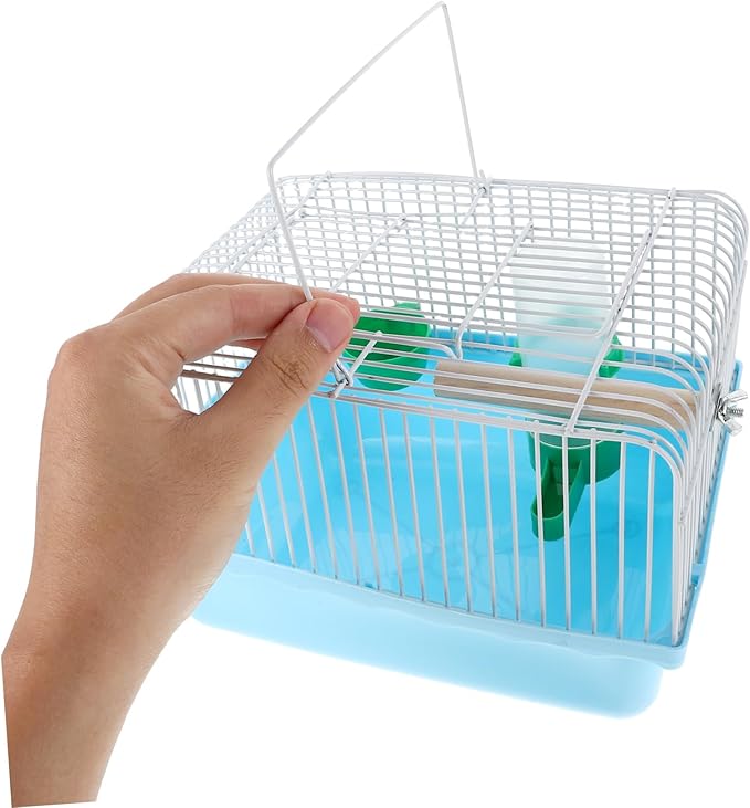 DECHOUS Bird Travel Cage: Portable Parrot Carrier with Water Feeder Small Birdcage with Wood Perch Stand and Food Tray for Parakeets and Lovebirds