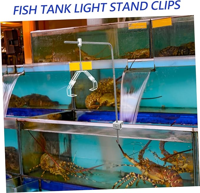 2Pcs Metal Aquarium Lamp Clip Light Holder for Glass Tanks Durable Fixture Support for Amphibians and Terrestrial Reptiles Easy Installation and Precision
