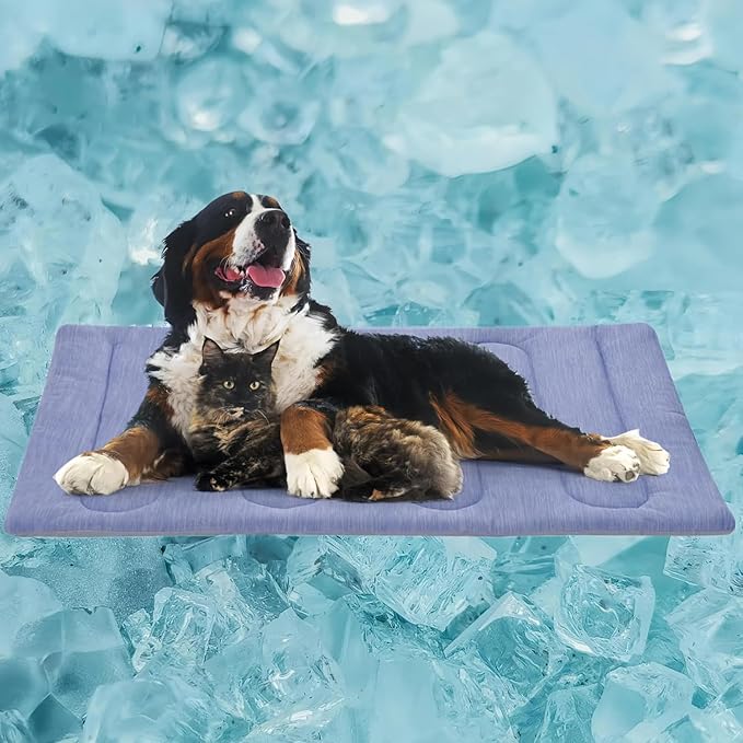 Cooling Mat for Large Dogs - Double Sided Warm & Cool, Q-MAX>0.47, Portable Dog Cooling Mat for Summer. All-Season Use & Portable for Travel(L (36''x23'') (XXL - 51"x37.5")