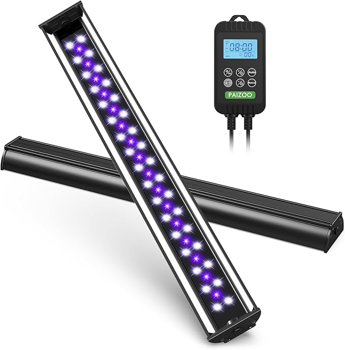 PAIZOO LED UVB Light for Reptiles, 16" UVA UVB Reptile Light with Controller, Auto and Manual Modes, Full Spectrum Reptile Lamp Bar Ideal for Bearded Dragon, Lizards, Snakes, Turtles, 14W