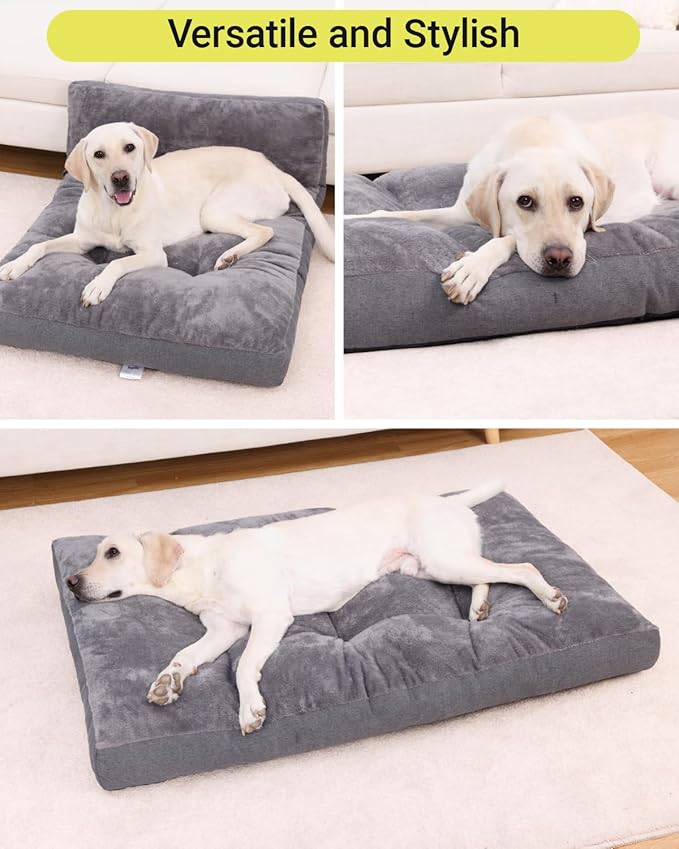 NUPIDA Dog Bed for Crate for Medium Size Dog, Machine Washable Bed Plush Pet Kennel Pad with Non-Slip Bottom, Pet Sleeping Mat, 29x18 Inch, Dark Gray