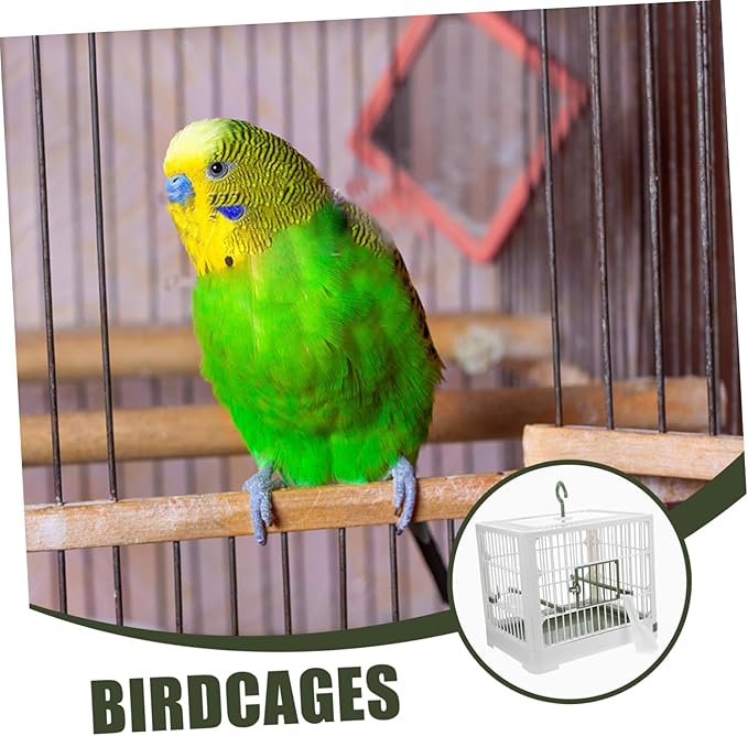 POPETPOP Foldable Bird Travel Cage with Stand Portable Bird Carrier for Parrots Parakeets Easy to Clean and Transport Design for Outdoor Use