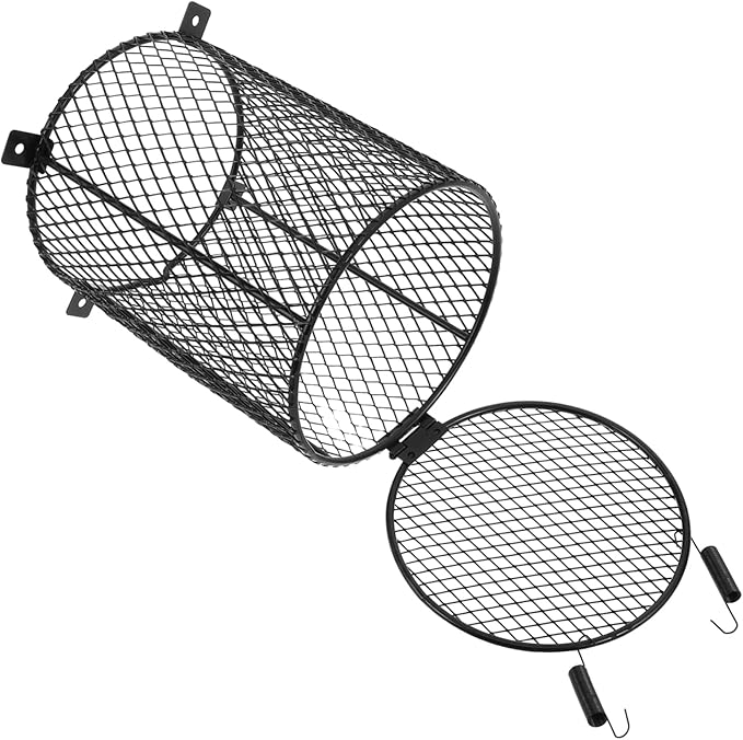 MERRYHAPY Reptile Heat Lamp Mesh Cover Scald Ceramic Bulb Protector for Safe Lighting Reptile Cages and Easy to Install Heating Lamp Shield Optimal Visibility
