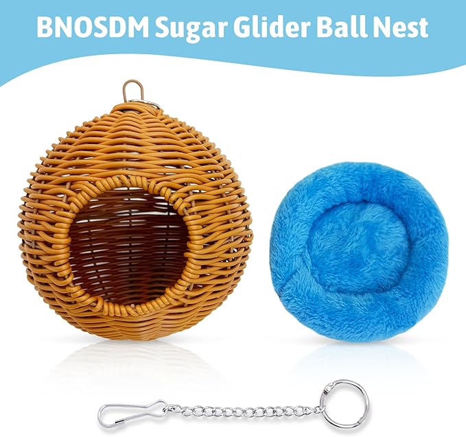BNOSDM Sugar Glider Pouch, Pet Glider Cage Sleep Bag Squirrels Playing Hideout Hanging Hammock with Warm Cotton Pad Small Animal Cage Accessories for Marmosets Hamsters