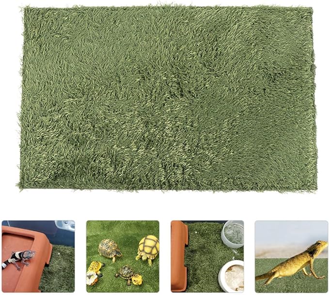 ibasenice Artificial Grass Reptile Mat 45x30cm Moss Carpet Substrate for Tortoise Bearded Dragon and Amphibians Terrarium Bedding Moisture Retention Pet Supply