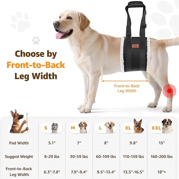 Adjustable Dog Lift Harness Dog Sling for Large Dogs Hind Leg Support Soft Lift Support and Rehab Harness for Weak Rear Legs, Helps Senior, Injured, Disabled and After ACL Surgery Dogs Large
