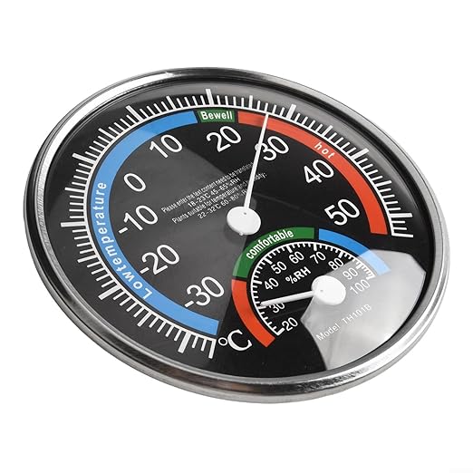 Analogue for Thermometer Hygrometer for Thermal Room Climate Control with Temperature and Humidity Measurement for Indoor and Outdoor Use (Black)
