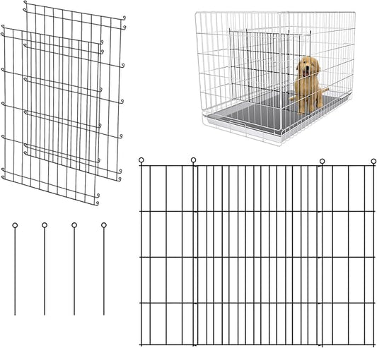 Dog Crate Divider Panel - 2 Pack Black Metal, Compatible with 32"-36" & Other Crate Sizes, 20.47" H x Adjustable Width 15.74"-29.13"(Dog Crate NOT Included)