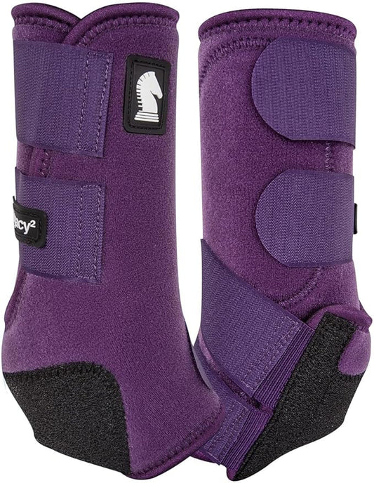 Classic Equine Legacy2 Support Boots, Front (Eggplant, Large)