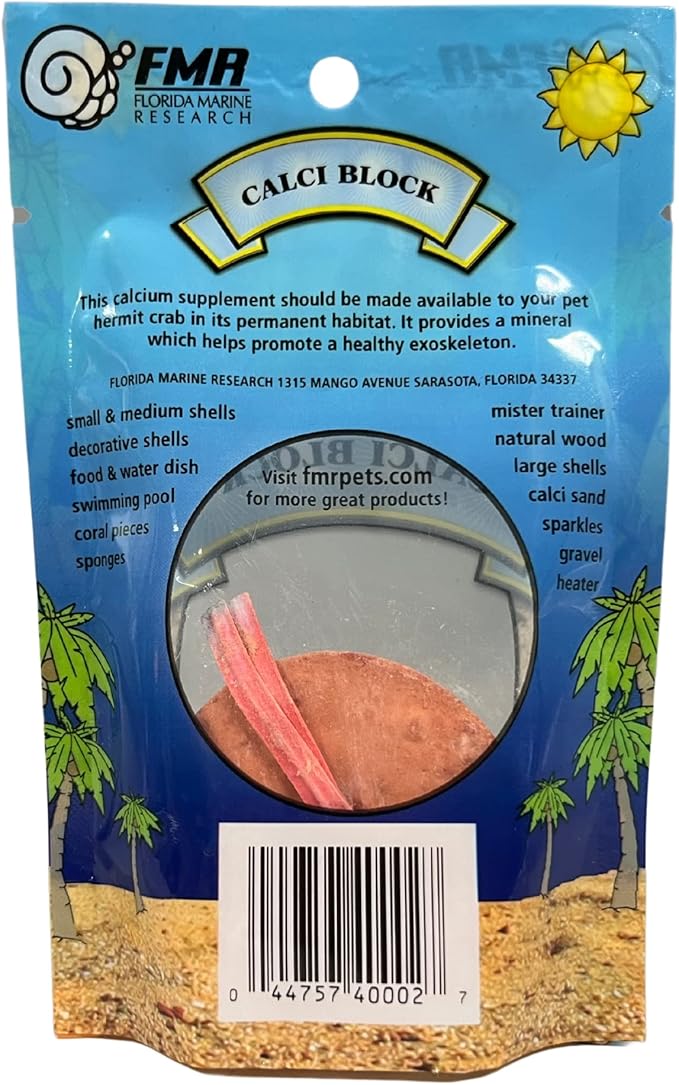 Needzo Hermit Crab Calci Food Block, Treat and Calcium Supplement Set, Keep Your Pet Healthy All Natural Supplies for Crabs, 3 Pack Mineral Supplements