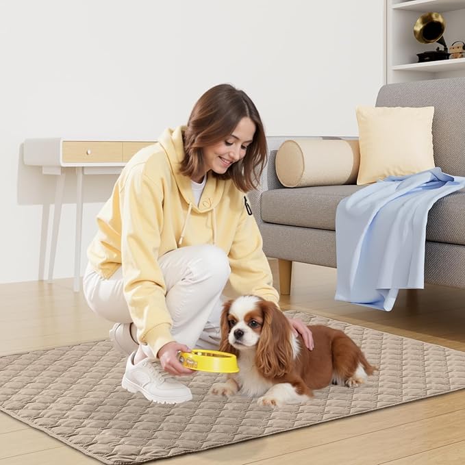 Smiry Waterproof Dog Bed Cover Blanket, Soft Reversible Pet Blanket, Washable Leakproof Cats Dogs Couch Cover for Sofa, Couch, Furniture (68x82 Inch, Taupe/Beige)