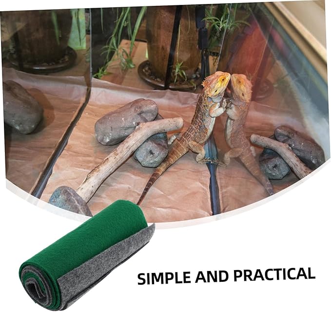 4pcs Reptile Carpet Substrate Mat for Lizard Snake Turtle Absorbent Non-Abrasive Bedding for Terrarium for Control and Comfort
