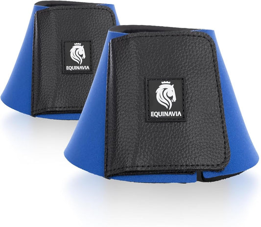 Equinavia Toki Bell Boots for Horses | Neoprene Overreach Boots - Royal Blue - L