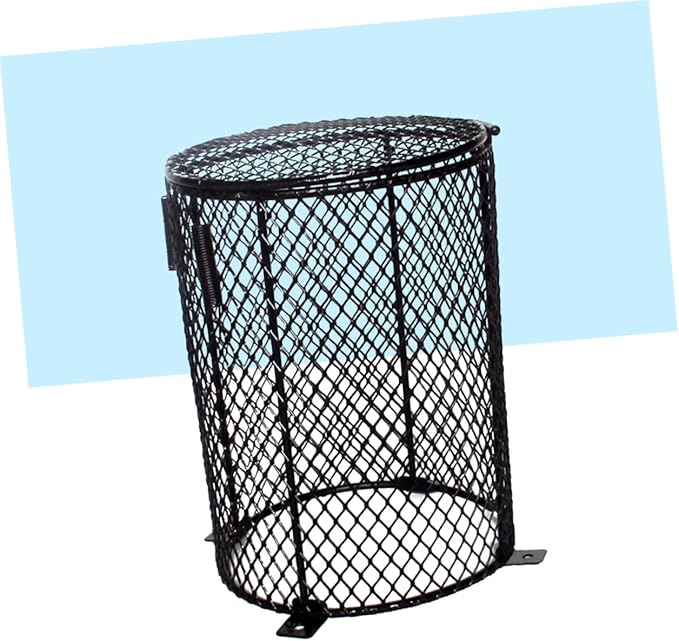 Pet Reptile Scald Lamp Shade Round Heating Guard for Daytime Light Protects Reptiles and Poultry Easy Installation for Terrarium and Amphibian Care Black