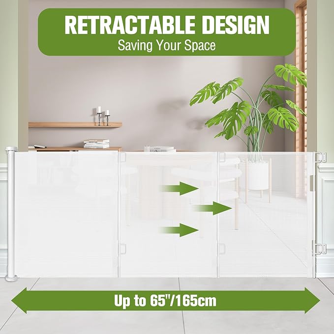 Extra Wide Baby Gate for Large Openings Retractable Baby Gates Indoor Outdoor Extra Long Dog Gate for Doorway Stair Gates for Kids or Pets Extra Large Dog Gate for Stairs