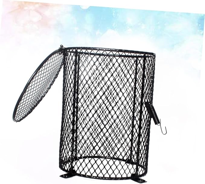 Milisten Reptile Scald Lampshade Cover for Heating Lamp Black Round PET Lampshade Suitable for Reptile Habitats and Terrariums Protects from Heat