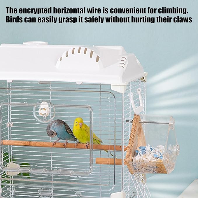Portable Bird Cage, Escape Proof Carrier, Small Parakeet Cage with Breathable Design, Lightweight Travel Aviary, Pet Accessory with Secure Latch, Bird Housing for Cockatiel Lovebird