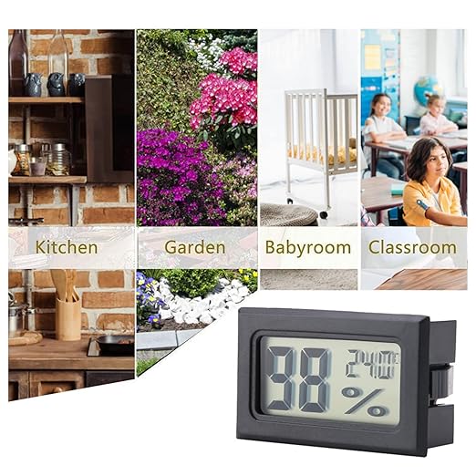 Yinhing YS 11 Digital Meter Temperature Humidity Hygrometer Built in Probe for Accurate Monitoring in Reptile Vivariums Home Office Greenhouse and Grow Room