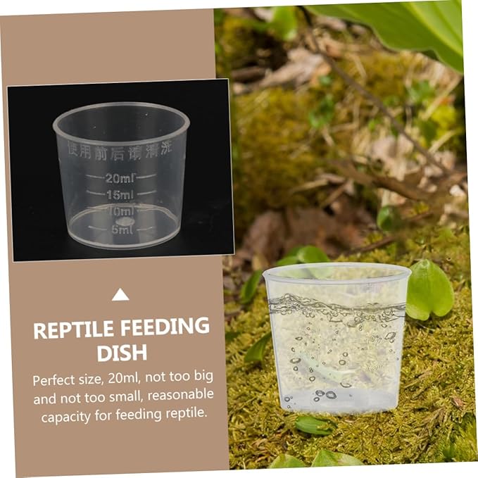 30pcs Reptile Feeding Measuring Cups Set for Gecko and Snake Easy to Measure Food Water