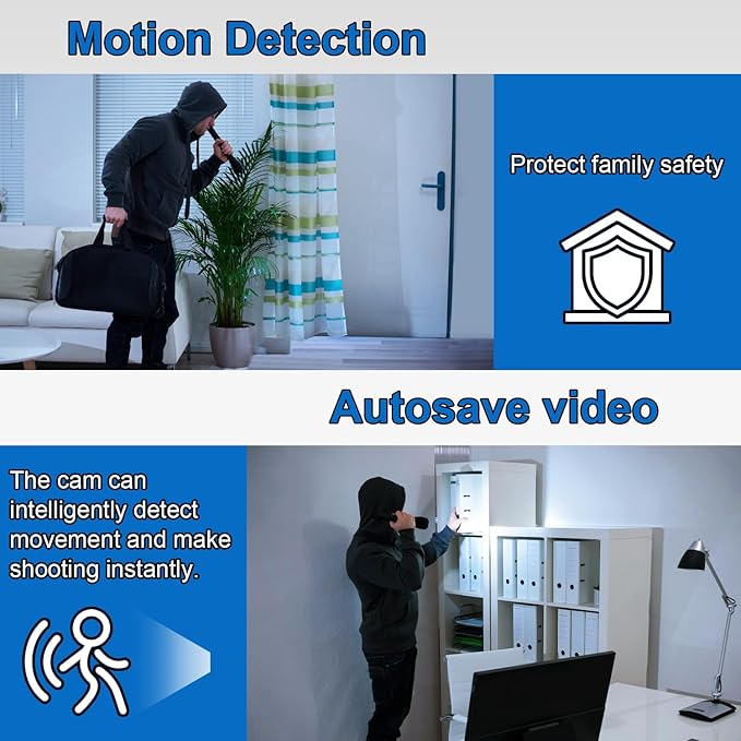 KEHZKCT 64GB Body Camera, 1080P Full HD Body Camera,Security Charger Camera, Small Cam with Motion Detection,Night Vision,NO WiFi