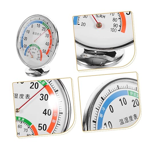 Reptile Temperature and Humidity Gauge Dual Dial Hygrometer for Terrarium Easy Read Color-Coded Display for Bearded Dragons Lizards and Other Reptiles