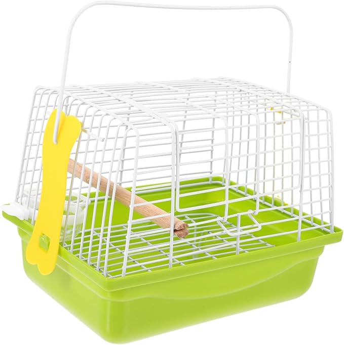 Totority Portable Parrot Travel Cage with Ventilated Metal Wire Wear-Resistant Bird Carrier for Outdoor Trips Hiking Camping Comfortable Secure Parakeet Carrying Cage with Handle for Small