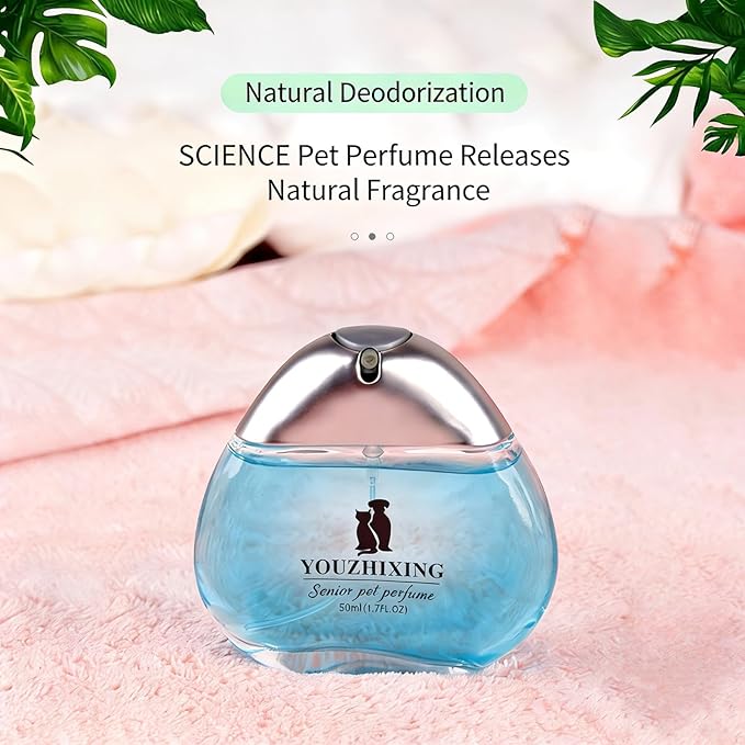 Professional Dog Perfume & Pet Cologne - Jasmine Green Tea - Safe if Licked, Long Lasting Water-Based Deodorizer for Dogs & Cats - 1.7oz Glass Bottle with Gift Box