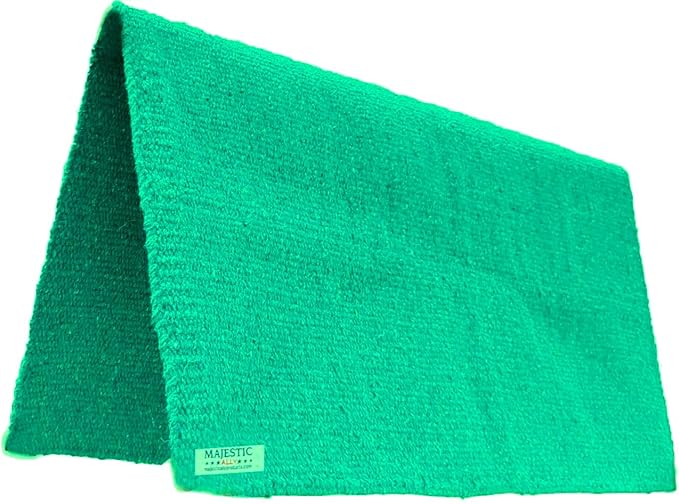Majestic Ally Solid Color 34"x 36" Traditional Acrylic Saddle Blanket with Hemline Edges-3.7 lbs (Turquoise)
