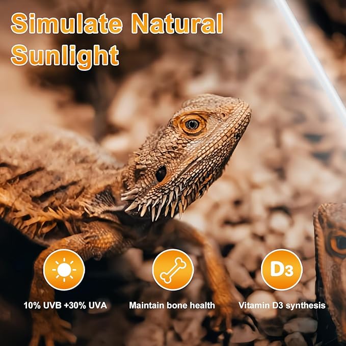 LUCKY HERP T8 14W UVB 10.0 Reptile Light, UVA UVB Reptile Light Bulb 2 Pack, Fluorescent Lamp for Reptiles Amphibians Lizards Chameleons