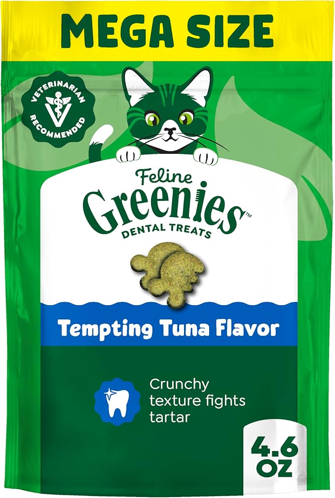 Greenies Feline Natural Dental Cat Treats, Tempting Tuna Flavor, 4.6 oz by Unknown