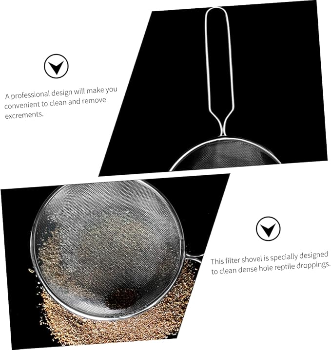Rustproof Reptile Supplies Shovel Lightweight Mesh Sand Scoop for Litter Easy to Clean