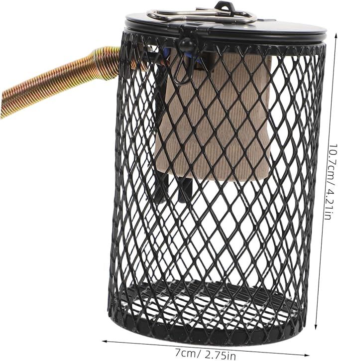 POPETPOP Reptile Heat Lamp Safety Cover Reptile Heating Lamp Scalding Net for Parrot Lizard Turtle Cage Us Standard Plug