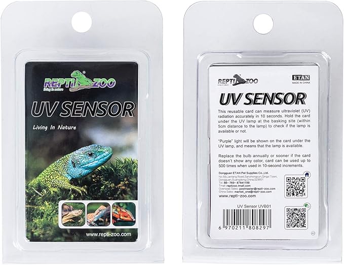 REPTI ZOO UVB Tester Reptile Lamp UV Sensor Reptile UVB Fluorescent Lamp Tester Card, Set of 2