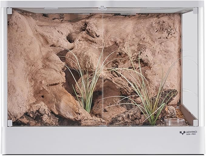 Reptile Glass Terrarium 24"x18"x18" 32 Gallon Knock-Down Dual-Locking Security Mesh Ventilation Durable Aluminum Frame Modern Design