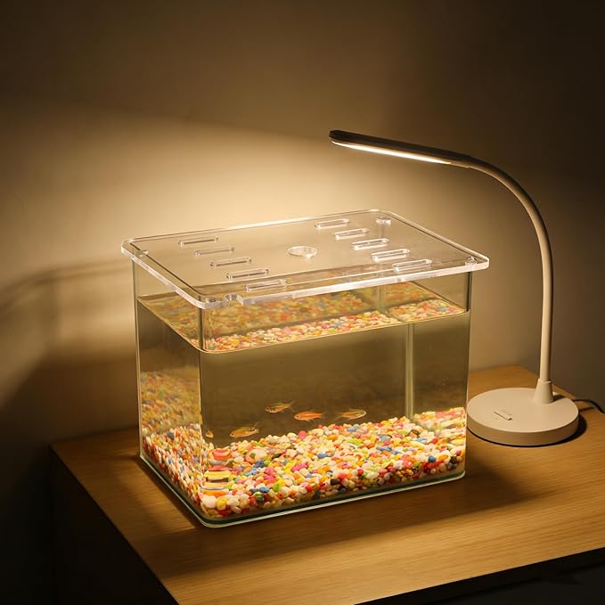 Transparent Aquarium Cover Lid: Acrylic Tank Top Panel with Holes for Breeder Tank Terrarium Aquarium and Small Aquatic Pet Living 20x14cm/7.9x5.5''
