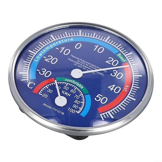 Analogue for Thermometer Hygrometer for Thermal Room Climate Control with Temperature and Humidity Measurement for Indoor and Outdoor Use (Blue)