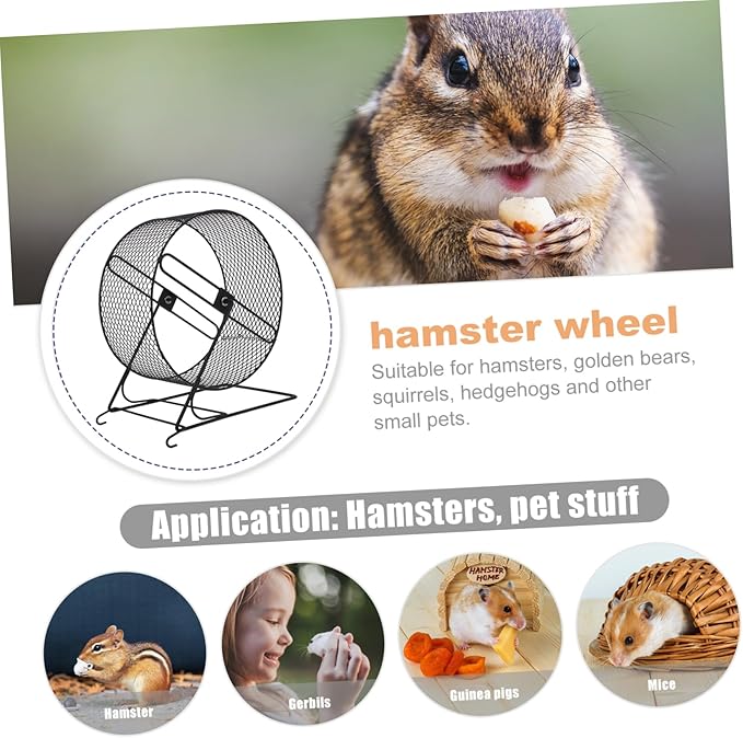 Hamster Running Wheel Ferret Toy Whee-lo Toy Exercise Accessories Iron Hamster Exercise Plaything Exercising Plaything Wheel Black Exercise Wheel Rat Wheel