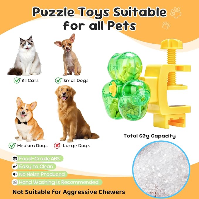 Cat Toy for Indoor Cats, Clover Shape Treat Dispenser,Interactive Puzzle cat Toy for IQ Training,Enrichment Toys as Gifts for Pupies???Cats,Dogs - Image 4