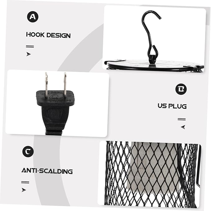Abaodam Reptile Decor Lampshade Scalding Cover for Reptile Tank Lamp Hanging Incubator Lampshade Mesh