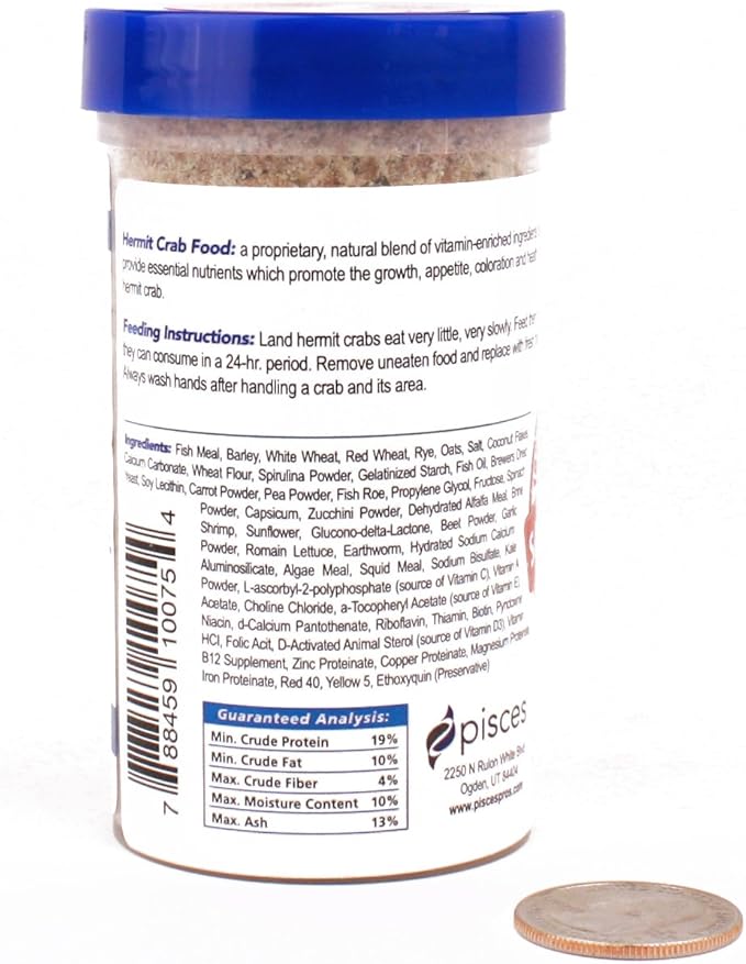 HBH Variety Bites Hermit Crab Food - Hermit Crabs Need A Nutritious Diet to Ensure Lively Behavior and Growth - Our Live Hermit Crab Food Contains Vitamin Enriched Ingredients (2.25 oz)