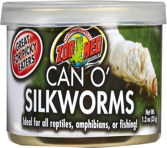 Zoo Med Can O' Silkworms Bearded Dragon Food 1.2 oz.