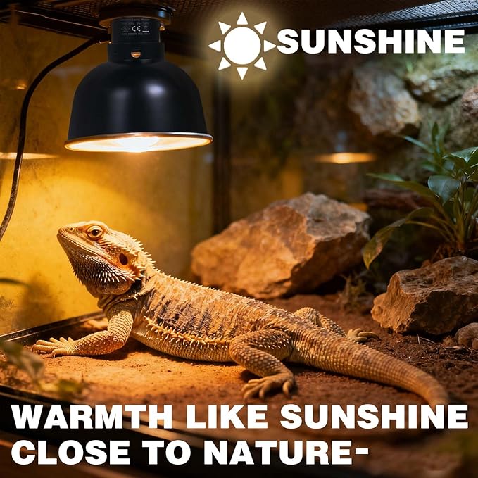 8.5-inch Standard lamp Dome for Reptile Heating Lamps, Object/Heat/Ceramic Heat emitters, up to 200W for Bearded Dragons, Turtles, Snakes and Lizards Lamps